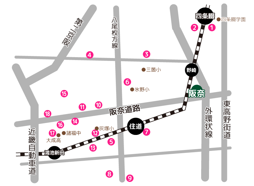 大東市 送迎場所